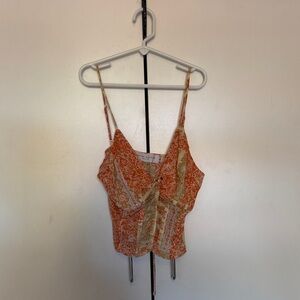 Chic Orange and Cream Camisole